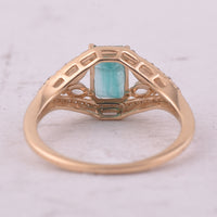 1.48 Ct Octagon Step Cut Natural Emerald 14K Gold Ring