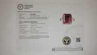 9.74 Ct Emerald Cut Lab Grown Ruby 14K Gold Ring