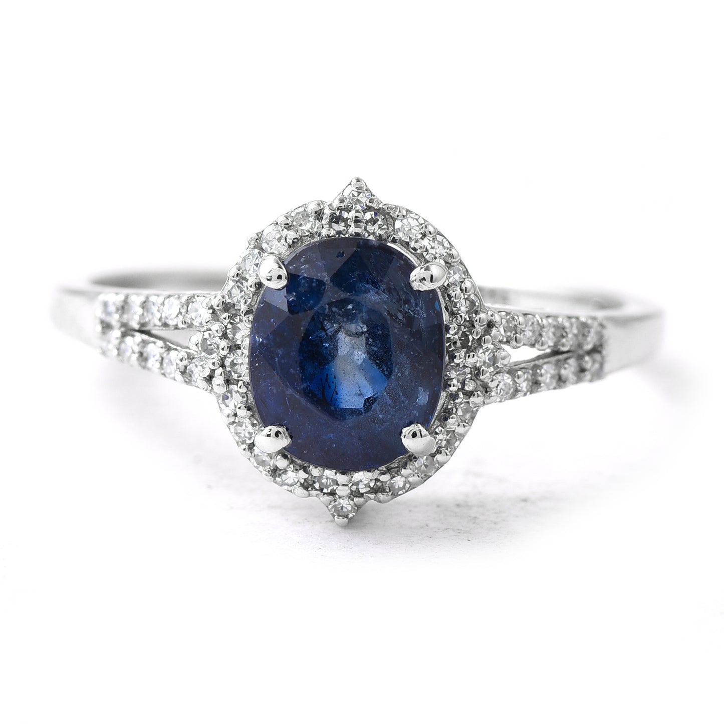 1.79 Ct Oval Sapphire 950 Platinum Ring