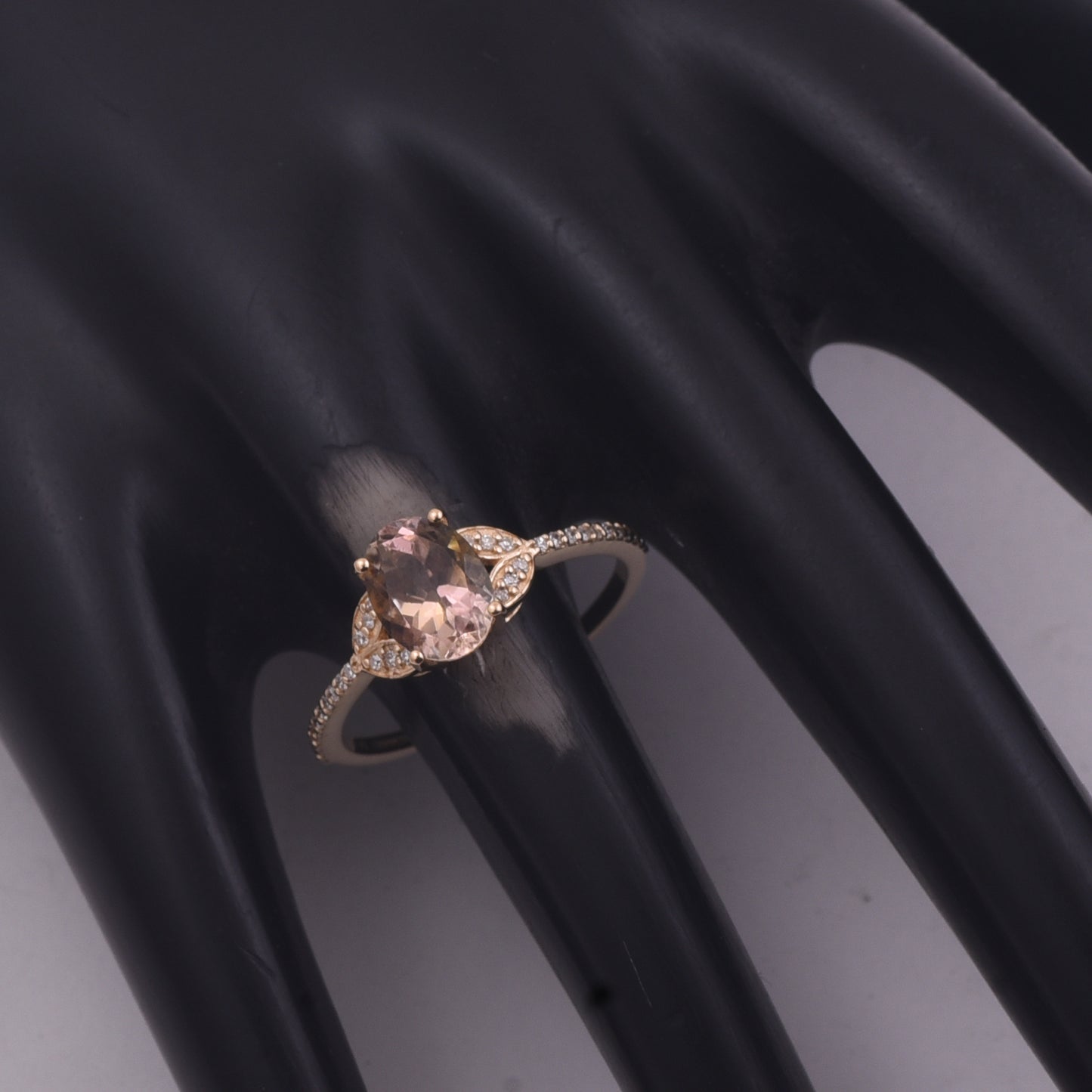 1.49 Ct Oval Mixed Cut Natural Pink Tourmaline 14K Gold Ring