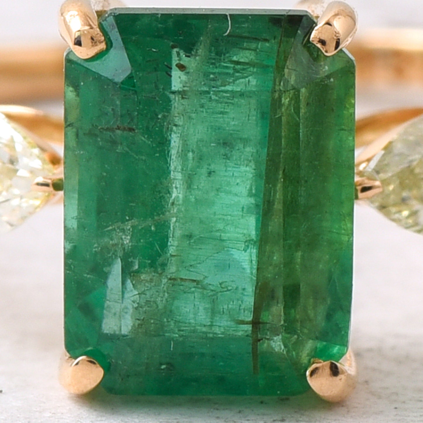 2.48 Ct Octagon Step Cut Natural Emerald 14K Gold Ring