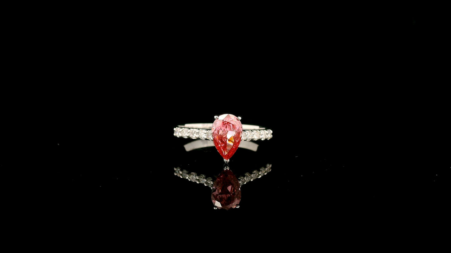 1.24 Carats Pink Lab Grown Diamond 14K Gold Ring