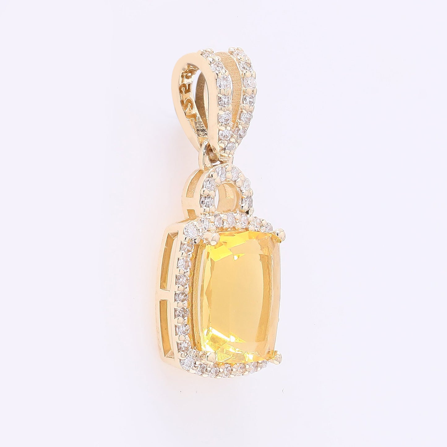 1.16 Ct Cushion Mixed Cut Natural Fire Opal 14K Gold Pendant