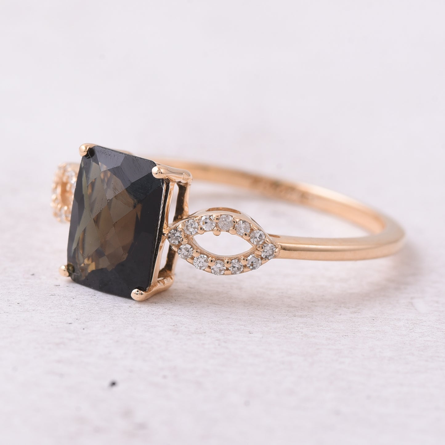 1.42 Ct Octagon Step Cut Natural Tourmaline 14K Gold Ring