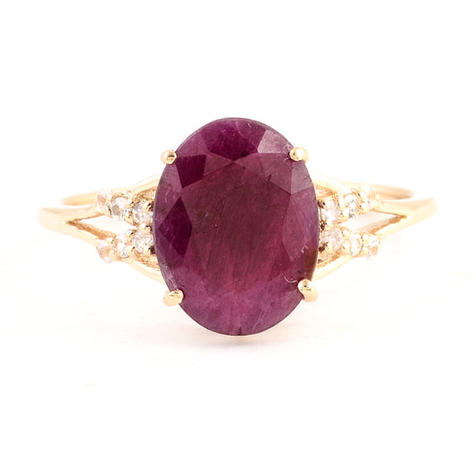 2.80 Ct Oval Ruby 14K Gold Ring