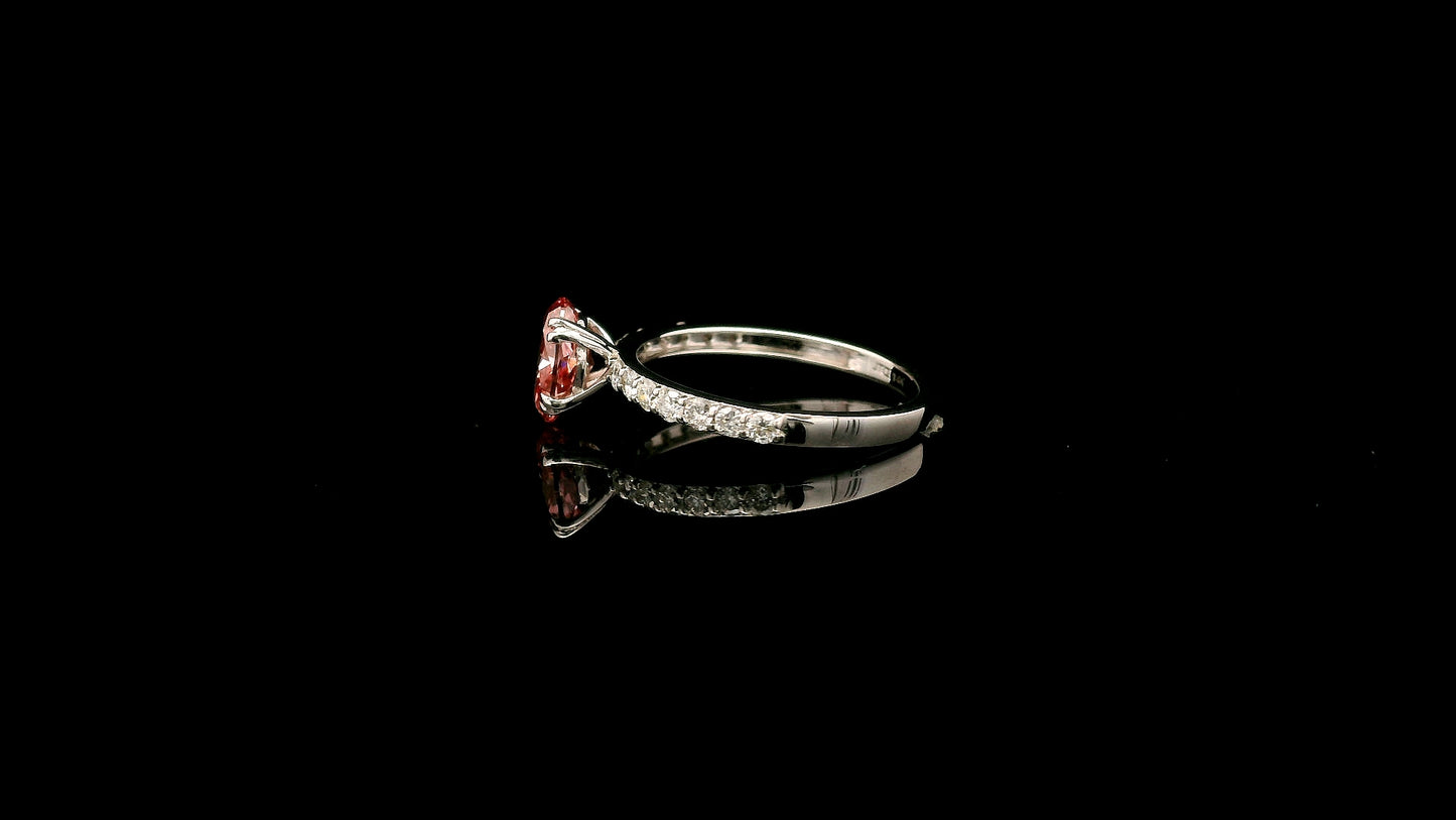 1.39 Carats Pink Lab Grown Diamond 14K Gold Ring