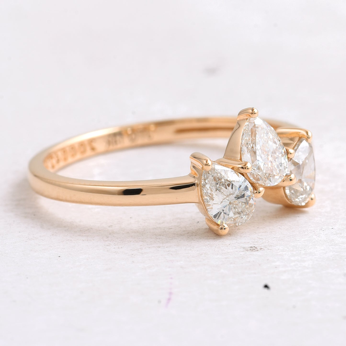 0.73 Ct Pear Diamond 14K Gold Ring