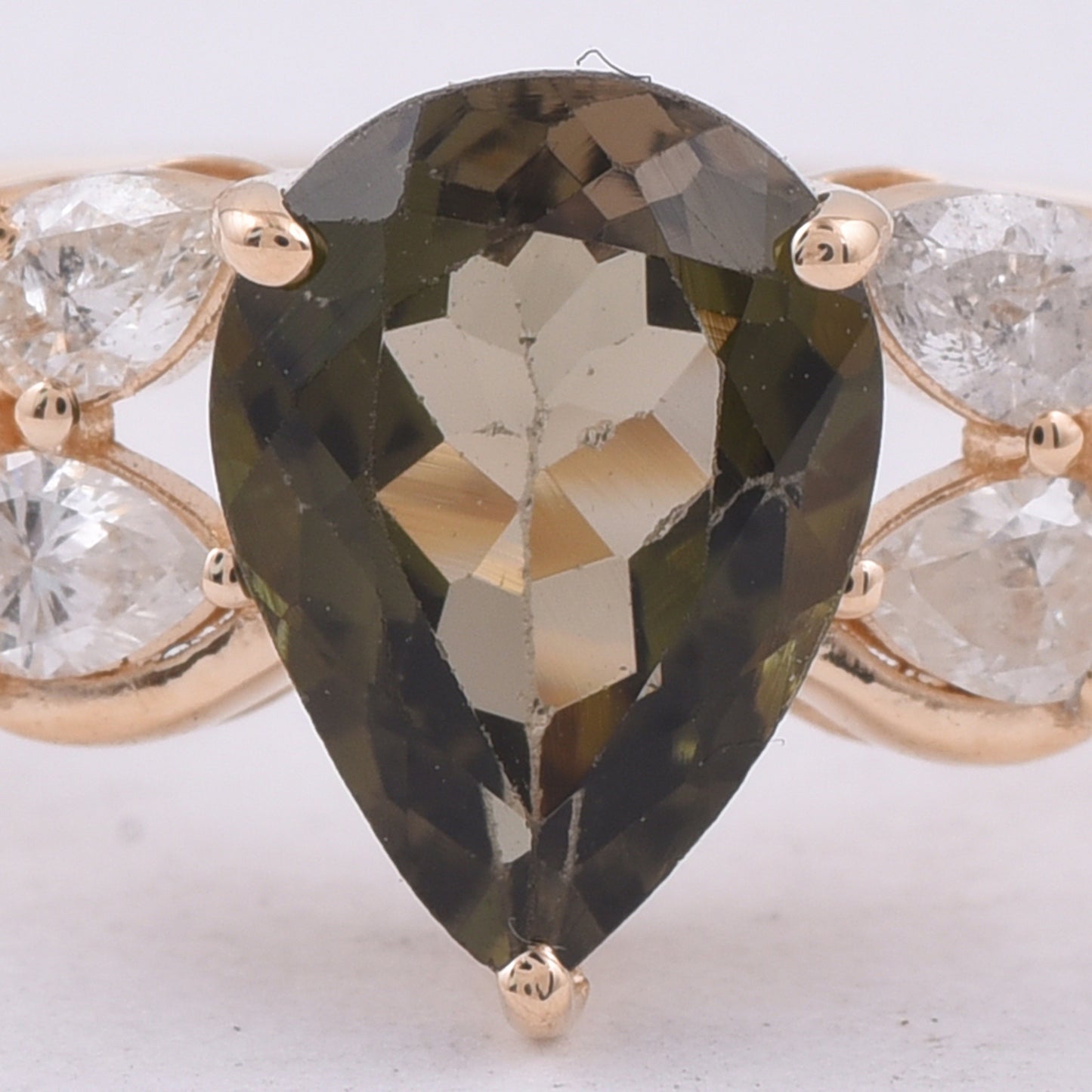 1.29 Ct Pear Natural Tourmaline 14K Gold Ring