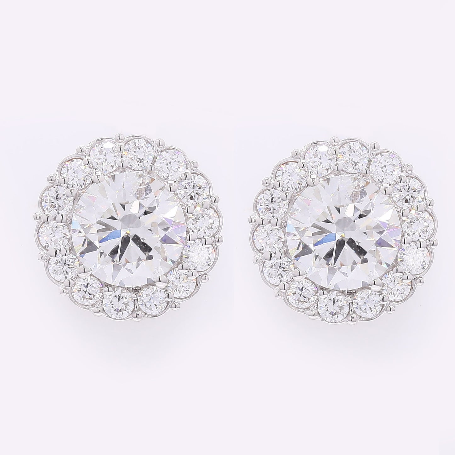 4.18 Carats Lab Grown Diamond 14K Gold Earrings