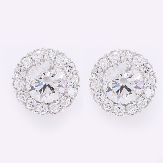4.18 Carats Lab Grown Diamond 14K Gold Earrings