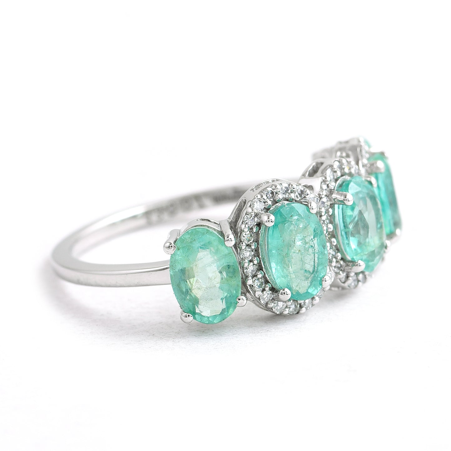 3.50 Ct Oval Mixed Cut Natural Emerald 950 Platinum Ring