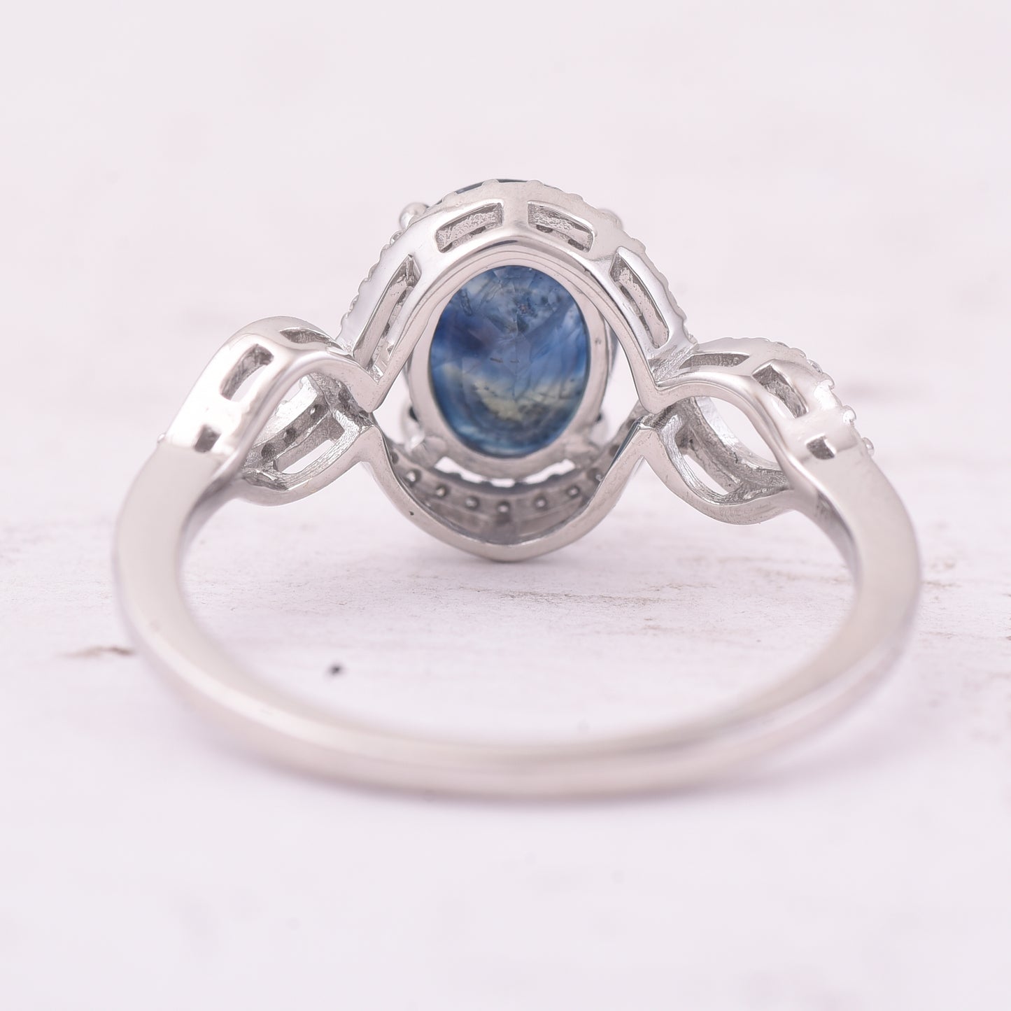 2.15 Ct Oval Mixed Cut Natural Sapphire 950 Platinum Ring