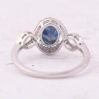 2.15 Ct Oval Mixed Cut Natural Sapphire 950 Platinum Ring