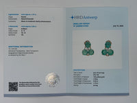 2.80 Ct Round Natural Emerald 14K Gold Earrings