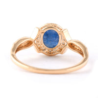 1.75 Ct Oval Mixed Cut Natural Sapphire 14K Gold Ring