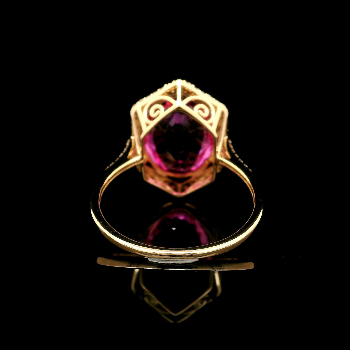 6.88 Ct Oval Mixed Cut Lab Grown Pink Sapphire 14K Gold Ring