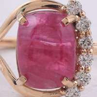 3.88 Ct Cushion Cabochon Cut Natural Spinel 14K Gold Ring