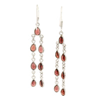 10.63 Ct Garnet 925 Sterling Silver Earrings