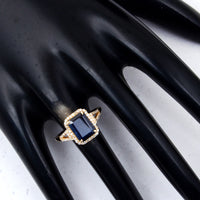 2.89 Ct Octagon Natural Sapphire 14K Gold Ring