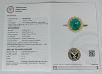 2.48 Ct Oval Cabochon Natural Beryl Emerald 14K Gold Ring