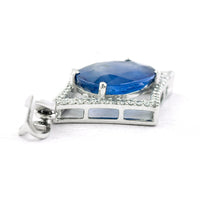 3.19 Ct Oval Mixed Cut Natural Sapphire 950 Platinum Pendant