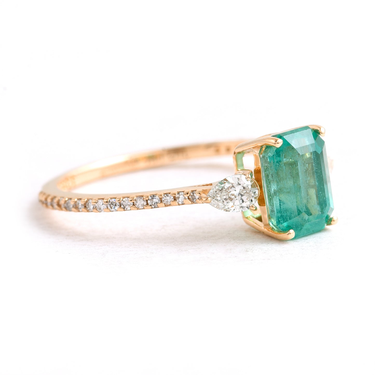 1.71 Ct Octagon Emerald 14K Gold Ring