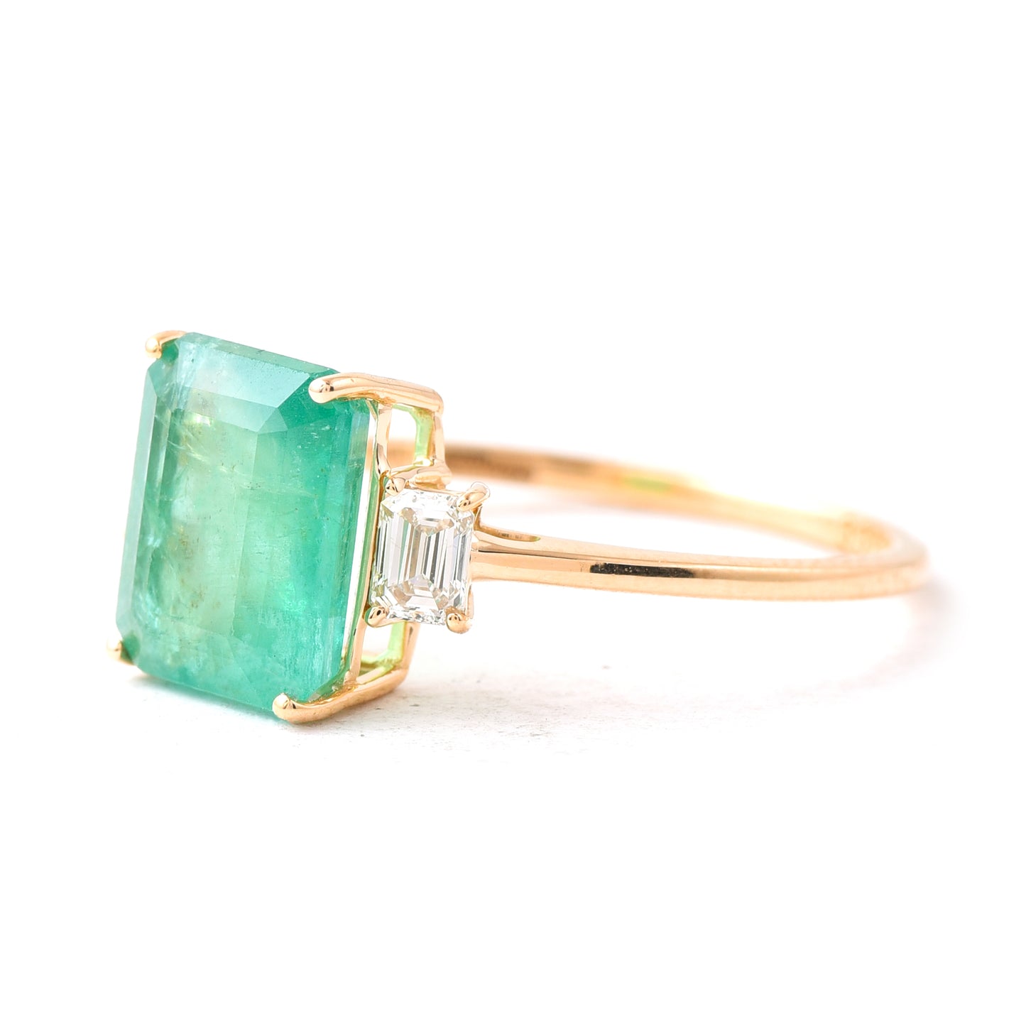 2.72 Ct Octagon Emerald 14K Gold Ring