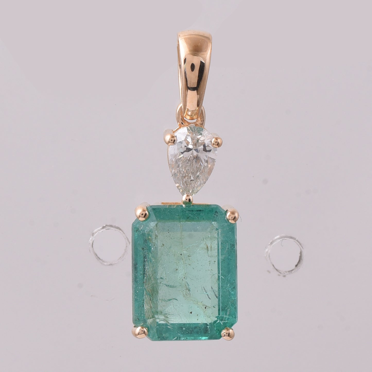2.08 Ct Octagon Emerald 14K Gold Pendant