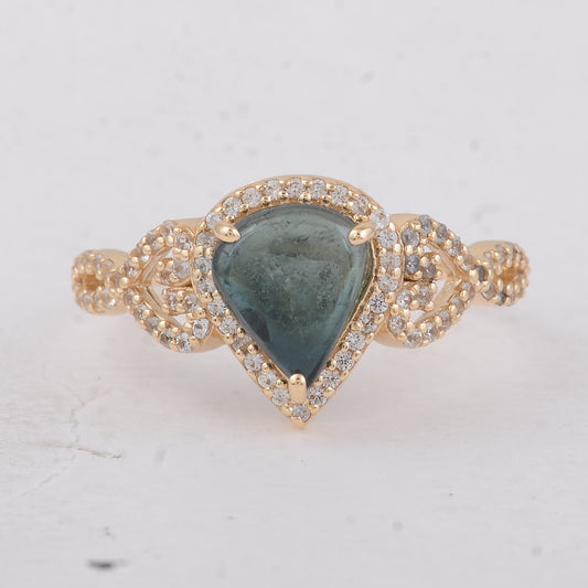 1.84 Ct Pear Tourmaline 9K Gold Ring