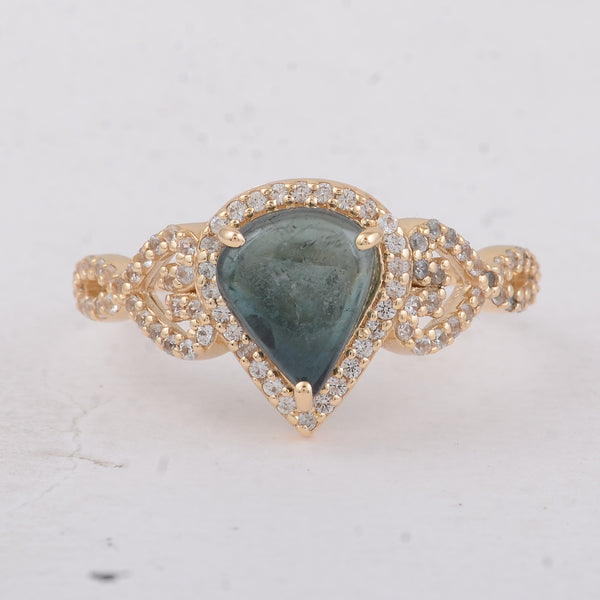 1.84 Ct Pear Tourmaline 9K Gold Ring