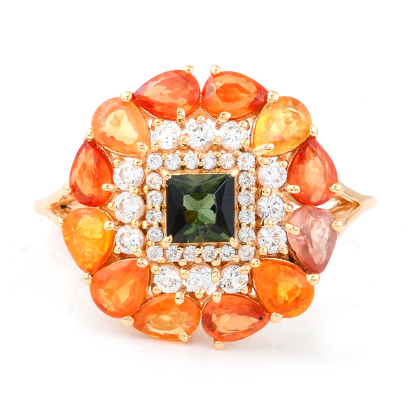 2.49 Ct Square Tourmaline 14K Gold Ring