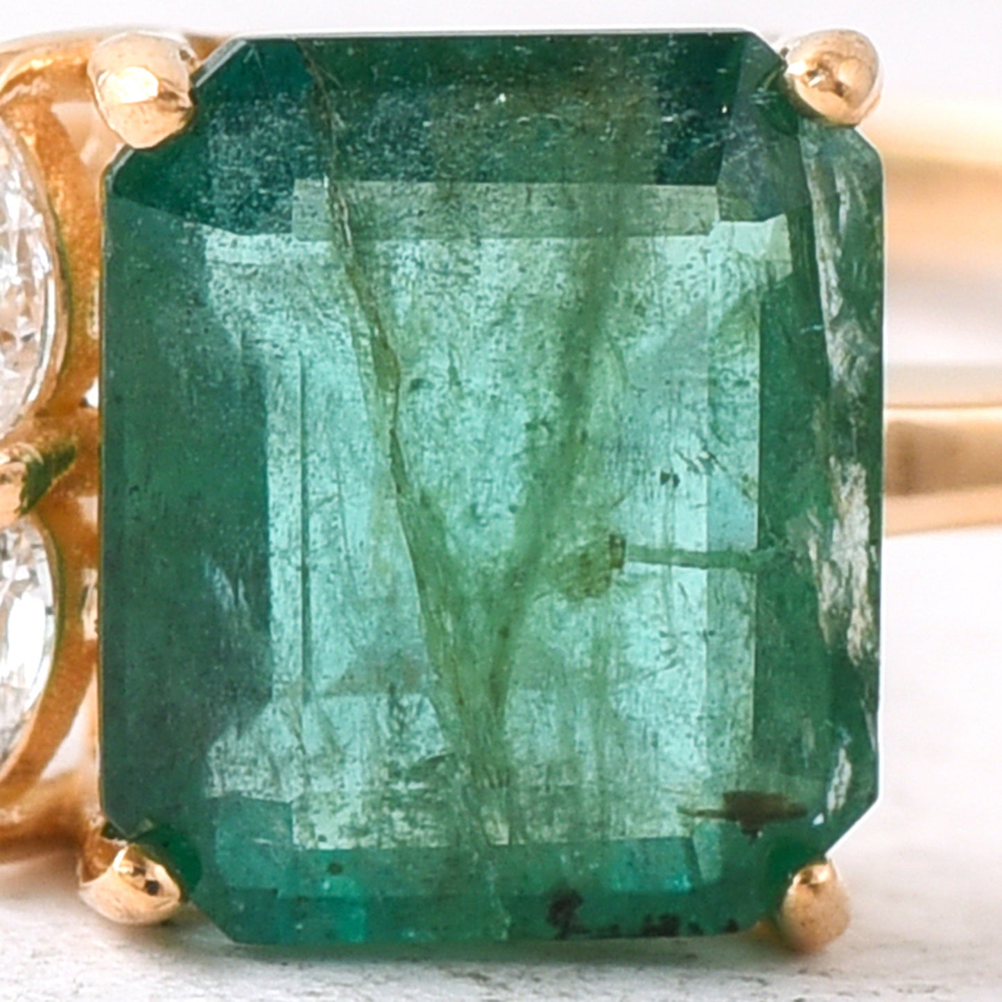 1.16 Ct Octagon Step Cut Natural Emerald 14K Gold Ring