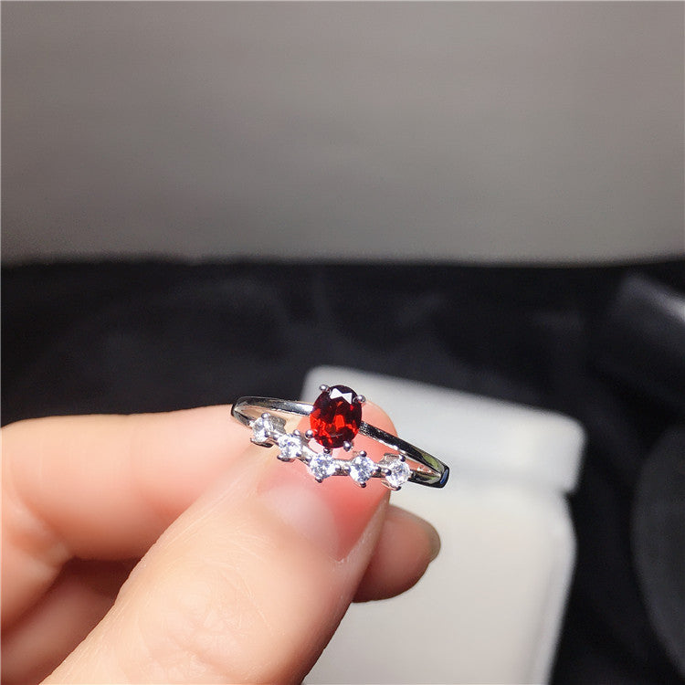 Garnet 925 Sterling Silver Ring