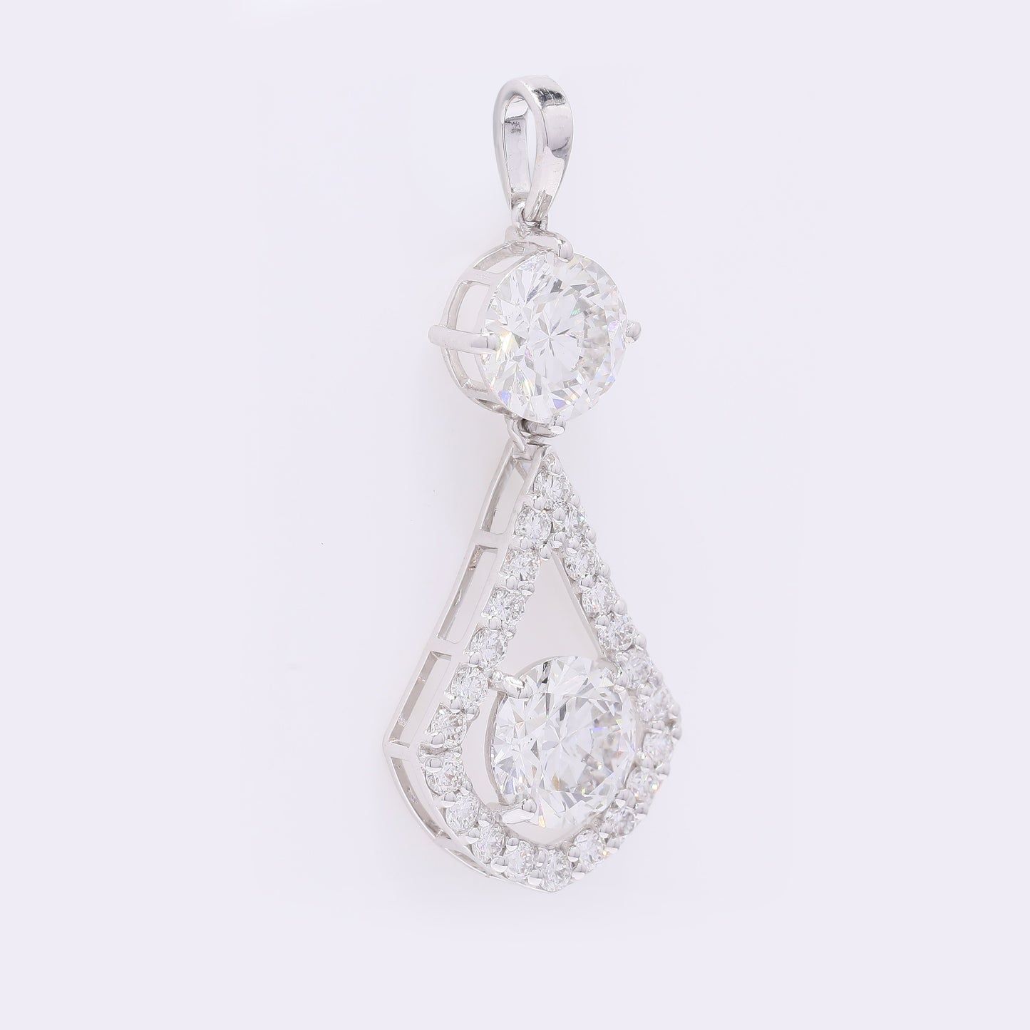 3.87 Carats Lab Grown Diamond 14K Gold Pendant