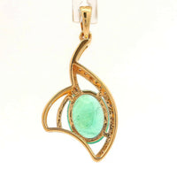 1.62 Ct Oval Emerald 14K Gold Pendant