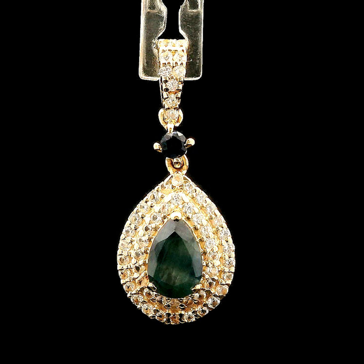 0.85 Ct Pear Sapphire 14K Gold Pendant