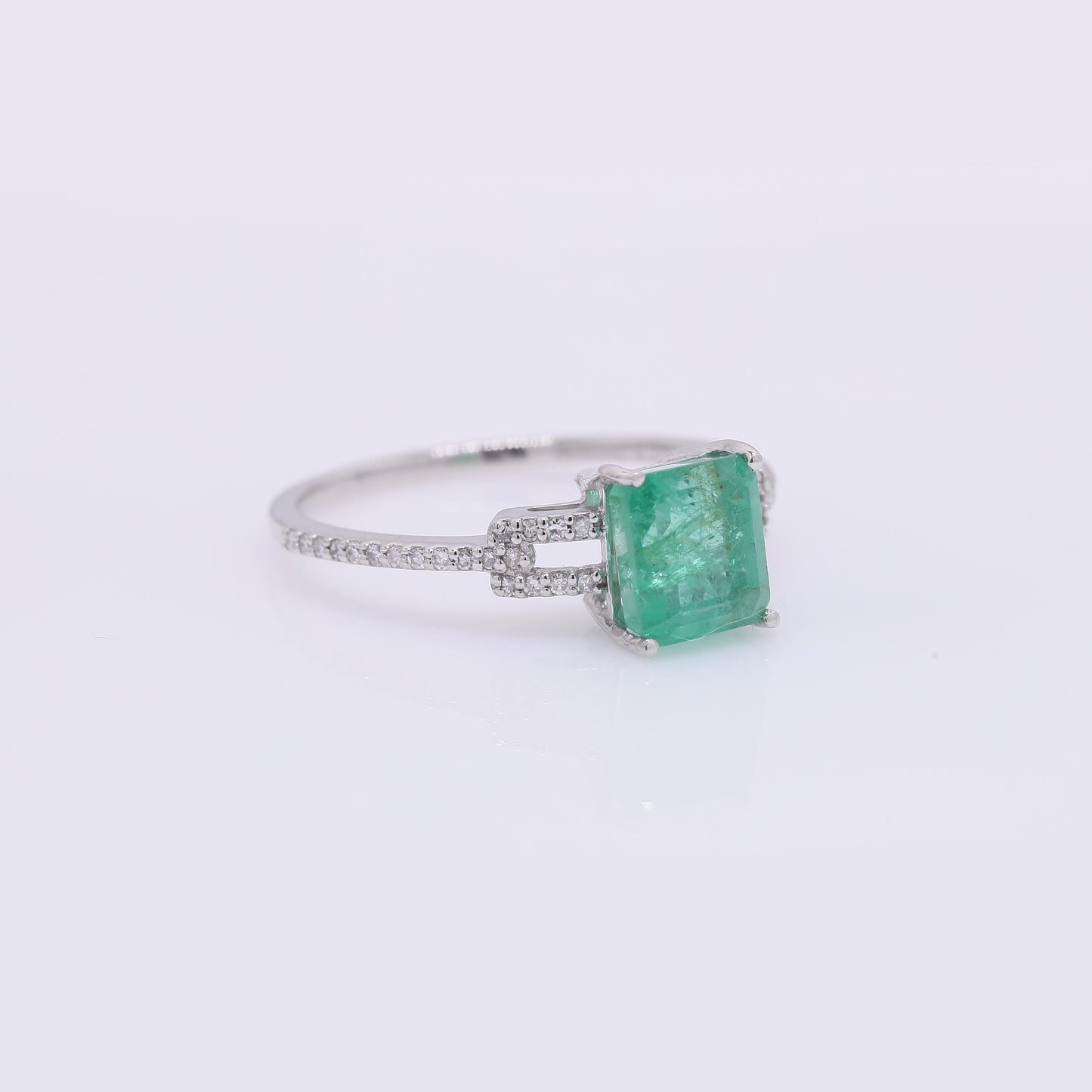 1.86 Ct Octagon Step Cut Natural Emerald 950 Platinum Ring