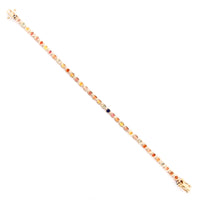 7.03 Ct Round Multi Sapphire 14K Gold Braclet