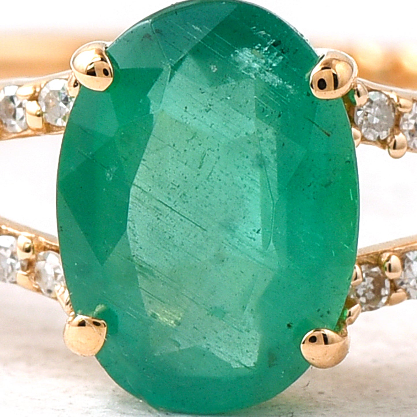 1.00 Ct Oval Emerald 14K Gold Ring