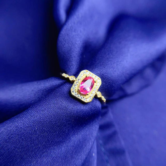 Pink Topaz 925 Sterling Silver Ring