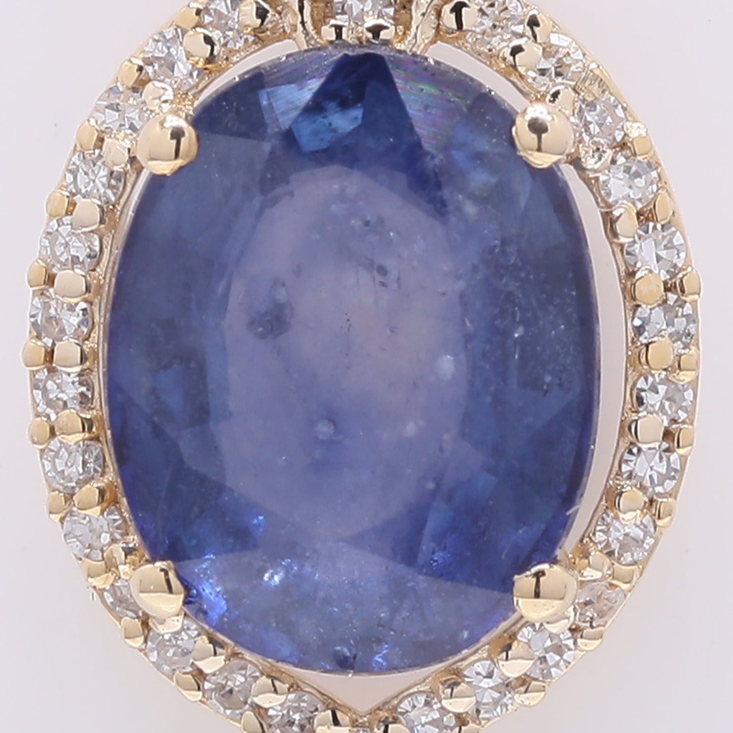 2.78 Ct Oval Mixed Cut Natural Sapphire 14K Gold Pendant