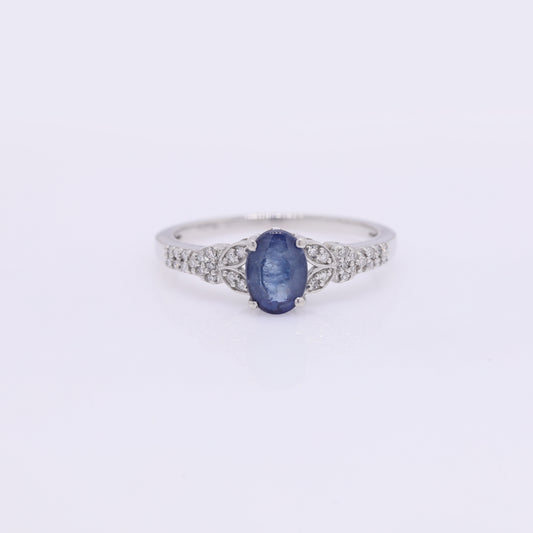 1.36 Ct Oval Mixed Cut Natural Sapphire 950 Platinum Ring