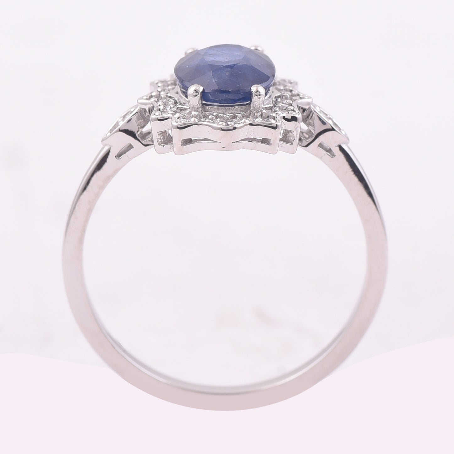 1.62 Ct Oval Mixed Cut Natural Sapphire 950 Platinum Ring
