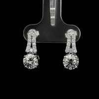 3.58 Carats Lab Grown Diamond 14K Gold Earrings