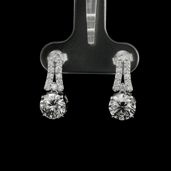 3.58 Carats Lab Grown Diamond 14K Gold Earrings