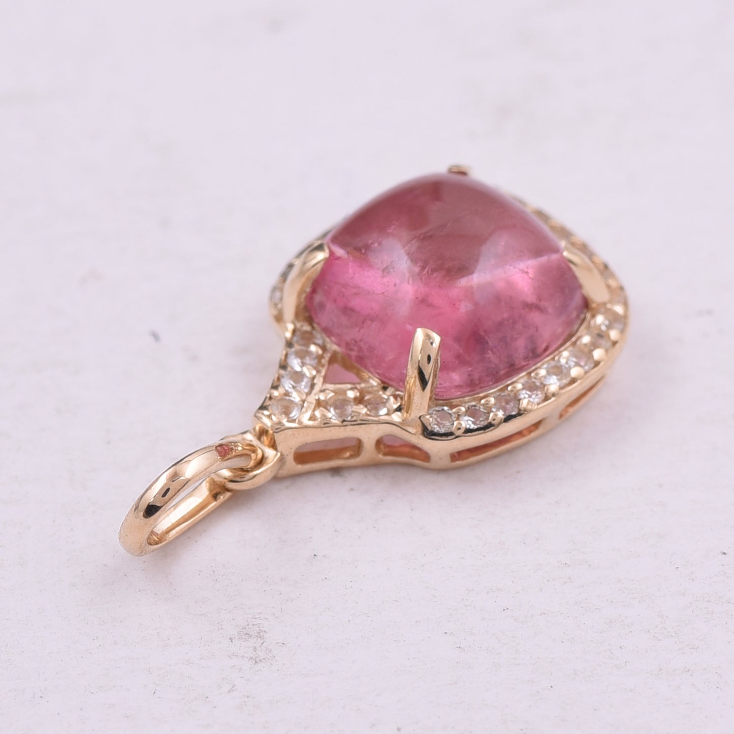 2.26 Ct Cushion Tourmaline 9K Gold Pendant