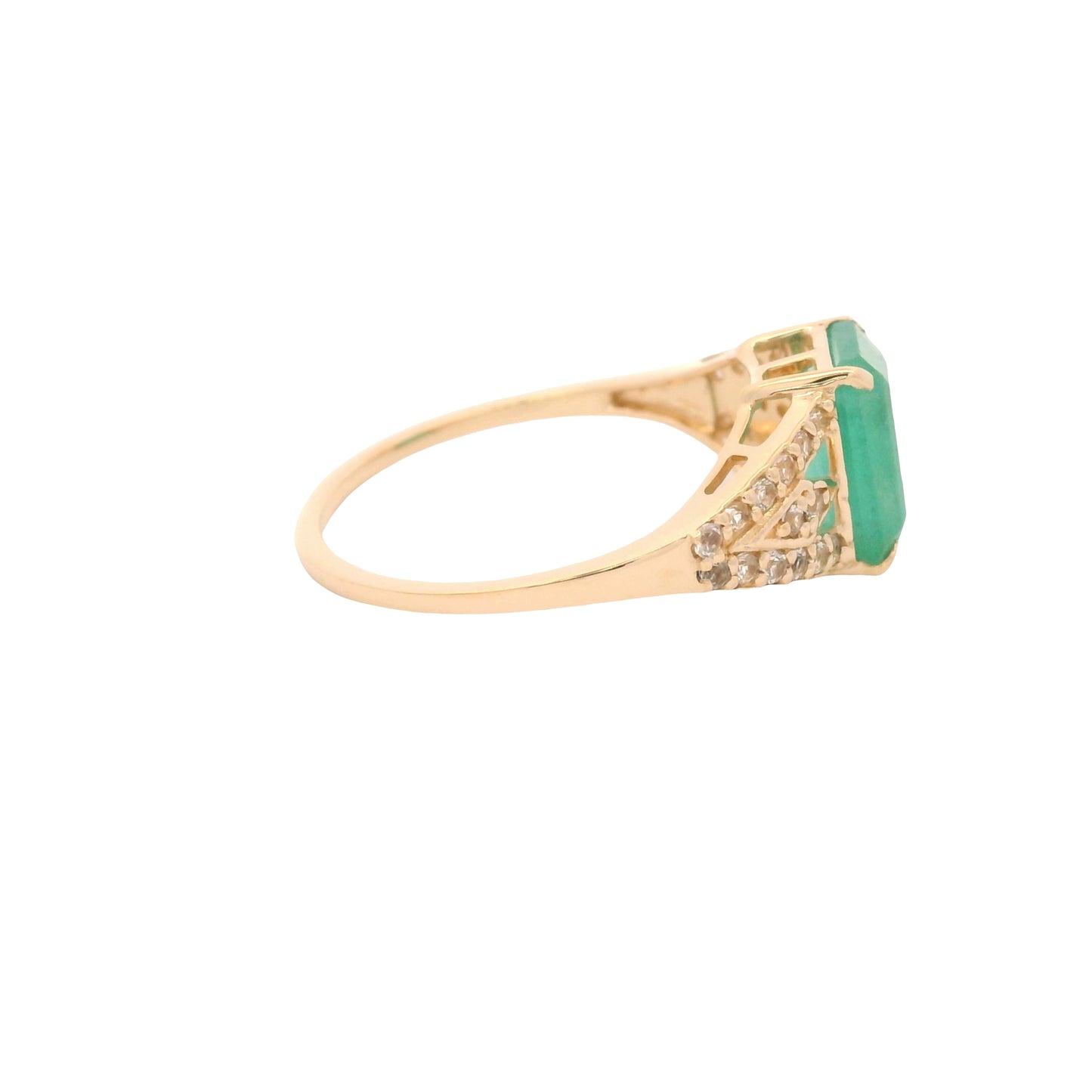 2.15 Ct Octagon Emerald 14K Gold Ring