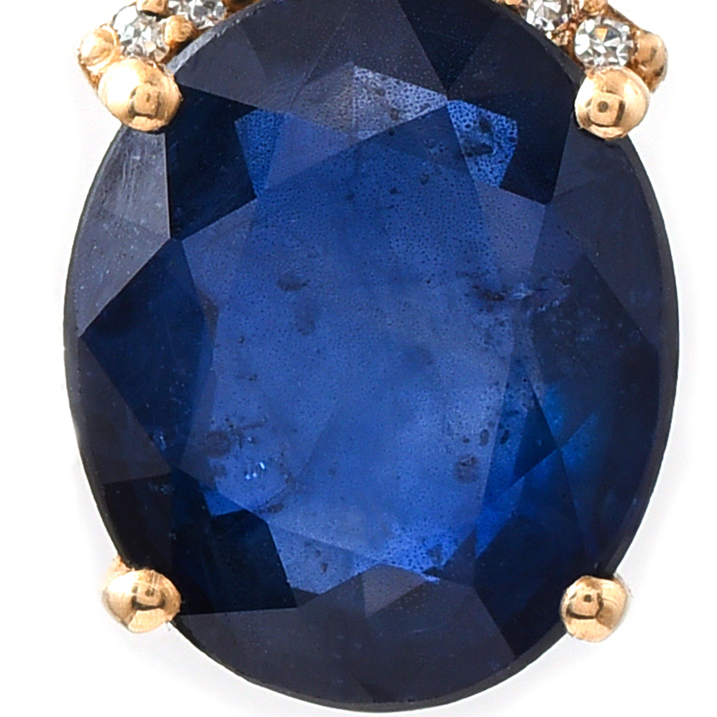 3.91 Ct Oval Sapphire 14K Gold Pendant