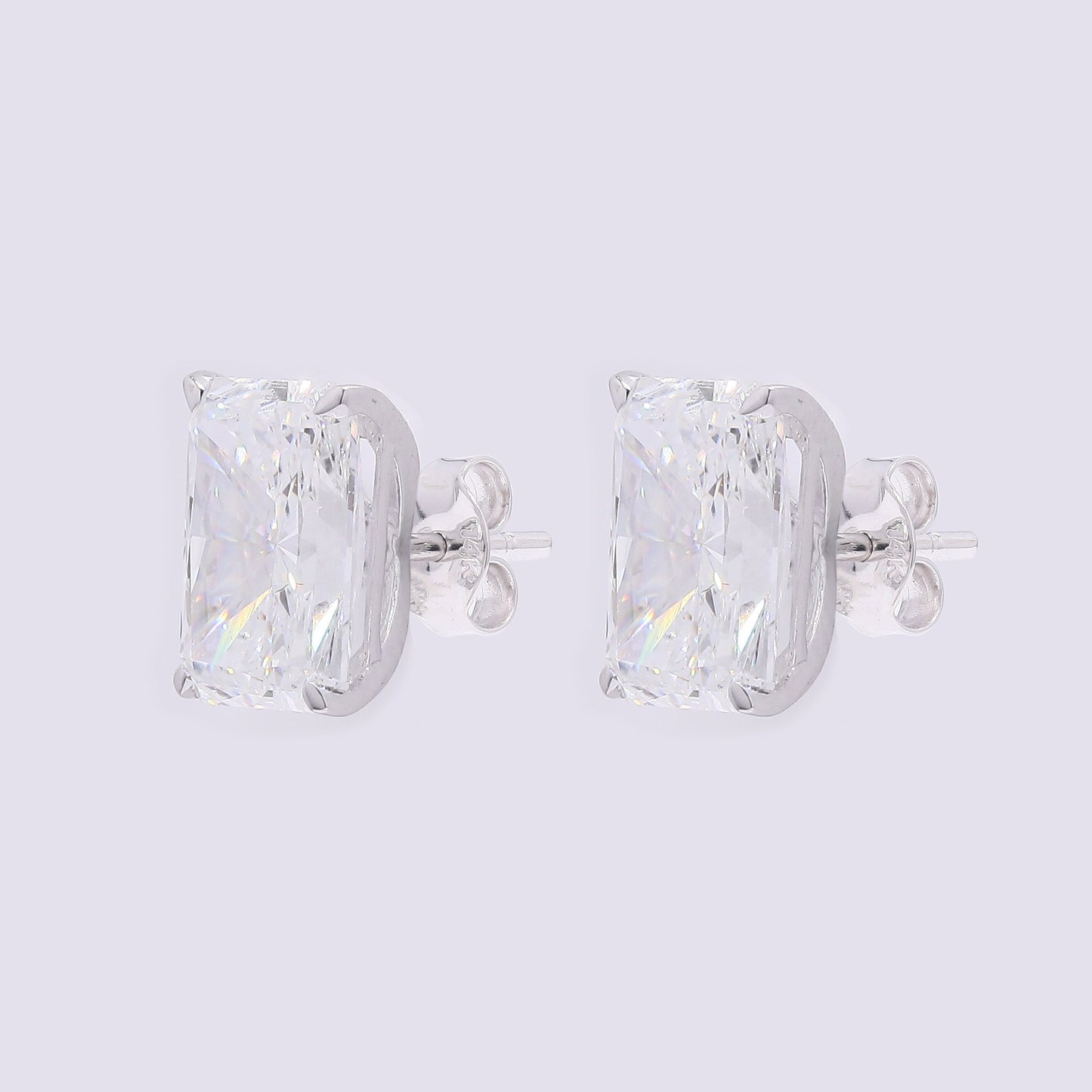 3.74 Carats Lab Grown Diamond 14K Gold Earrings