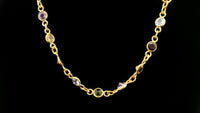22.71 Ct Round Garnet, Peridot, Blue Topaz, Citrine, Amethyst 925 Sterling Silver Necklace